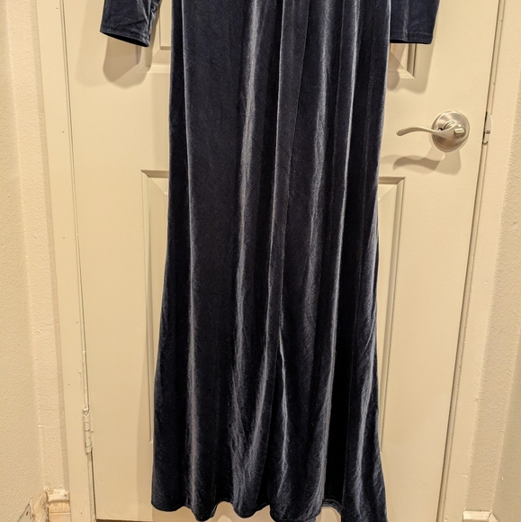BHLDN Jenny Yoo Ryland Long Sleeve Velvet in French Blue Size 8 NWOT - Picture 4 of 11